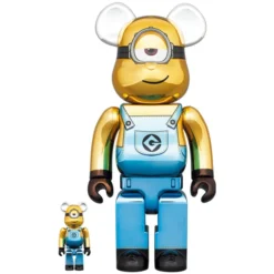 BE@RBRICK Minions Fever Stuart: Chrome Ver. 100% & 400%